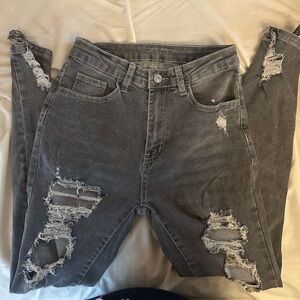 SHEIN grey ripped jeans